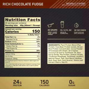 Optimum Nutrition Gold Standard 100% Plant Protein Isolate - Lime Sorbet 280g (10 Servings)