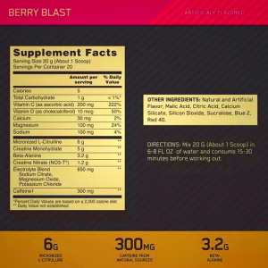 Optimum Nutrition Gold Standard Pre-Workout Advanced Raspberry Lime Mojito - 0.88 lb (20 Servings)