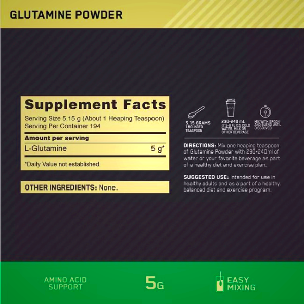 Optimum Nutrition Glutamine Powder 0.66 lb (58 Servings) Argentina | 81759-ZOGA