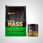 Optimum Nutrition Strength & Endurance Bundle - 12lb Serious Mass + Pre-Workout for Muscle Building